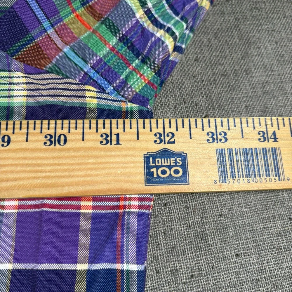 Polo Ralph Lauren Button Down‎ Mens 3XB Purple Green Plaid Flesh Pony Logo